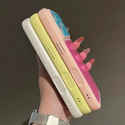 Ins Candy Color Contrast Acrylic Phone Case  For iPhone
