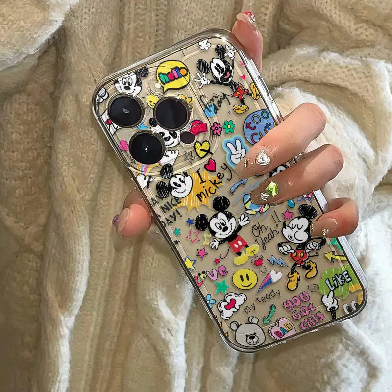 Full Screen Disney Mickey Rainbow Phone Case For iPhone