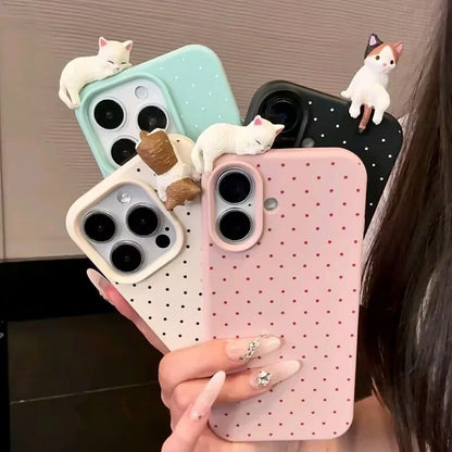 Lovely Polka Dot Pattern Soft Phone Case For iPhone