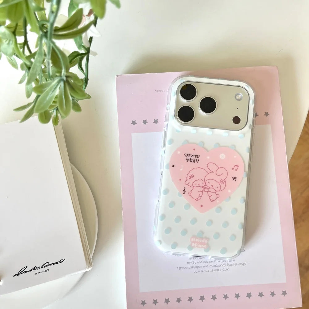 Korean Cute Cartoon Love Sanrio My Melody Shockproof Phone Case For iPhone
