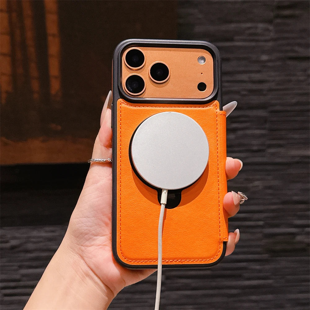 Luxury Magnetic Flip Leather Wallet Magnet Bracket Case For iPhone