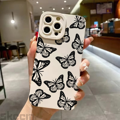 Black Butterfly Pattern Phone Case For iPhone