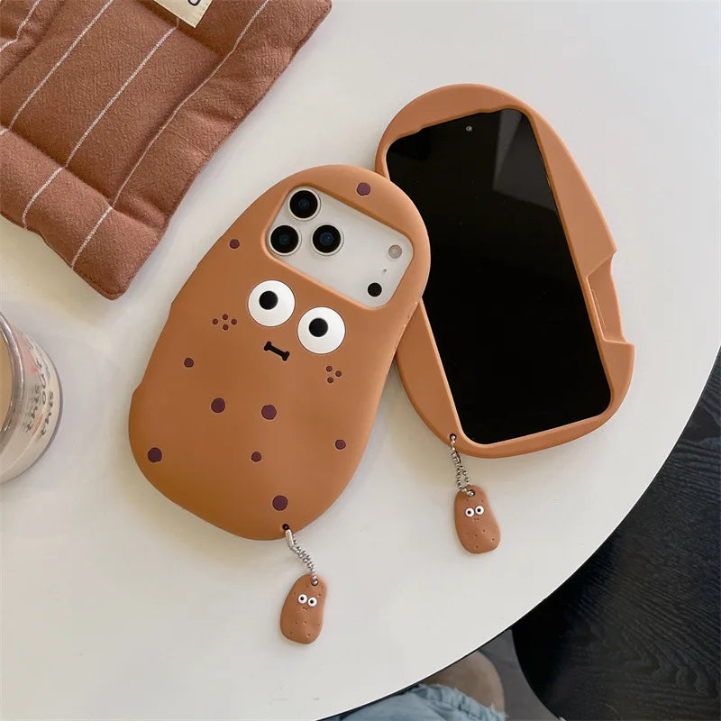 3D Cute Cartoon Funny Potato Soft Silicone Phone Case For iPhone