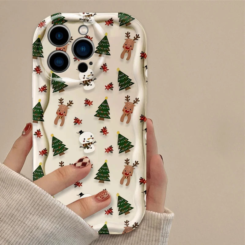 Christmas Decorations Snowman Wave Case For iPhone