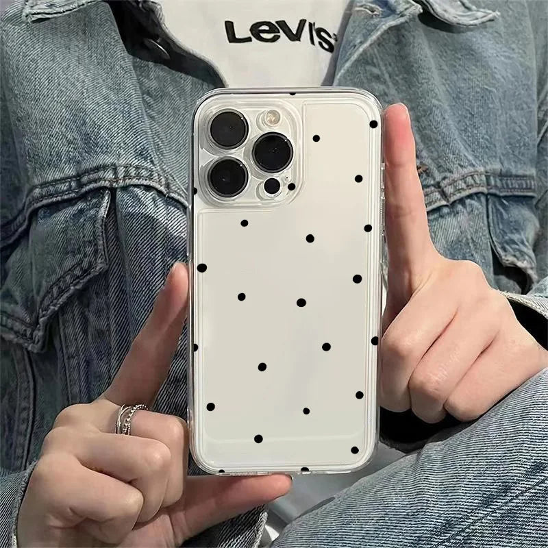 Colorful Polka Dot Transparent Case For iPhone