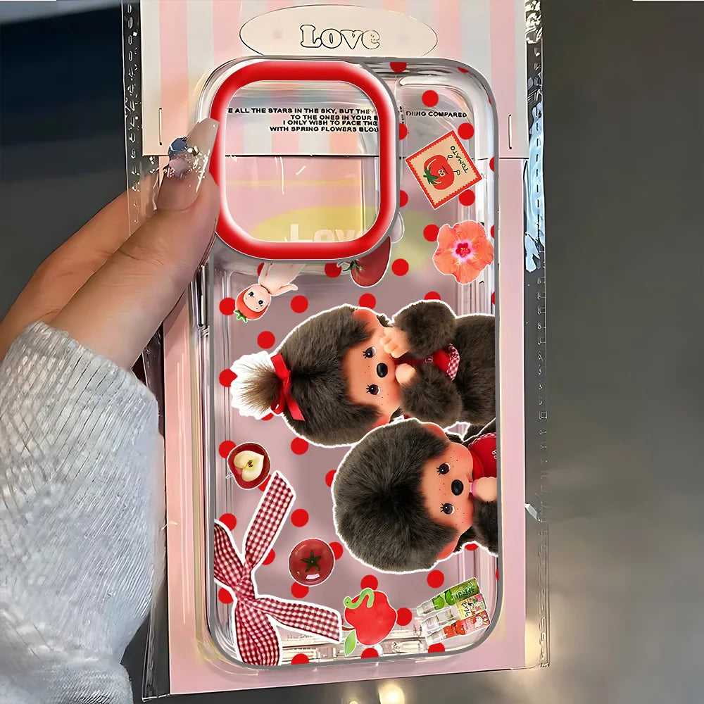 Ins Cute Monchhichis Phone Case For iPhone