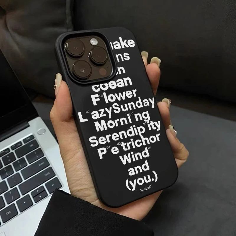 English Letter Label Trendy Phone Case