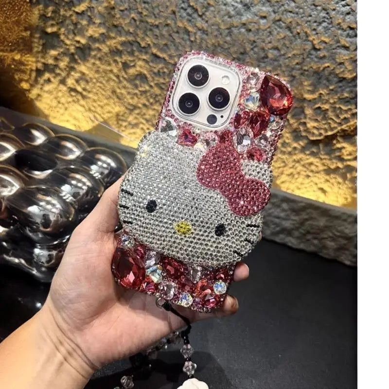 Kawaii Hello Kitty Full Drill Mobile Phone Case For iPhone