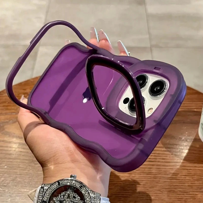 Luxury Soft Transparent Stand Holder Phone Case