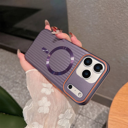 Luxury Striped Matte Magnetic Phone Case For iPhone