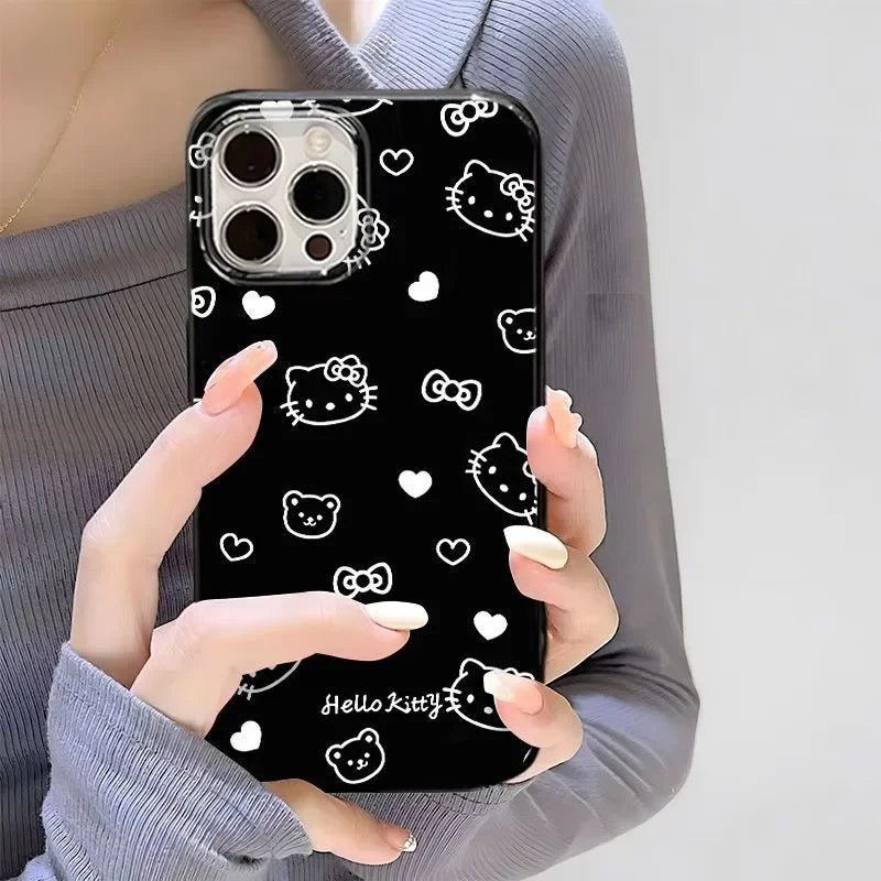 Hello Kitty Bow Cute Bear Phone Case For iPhone