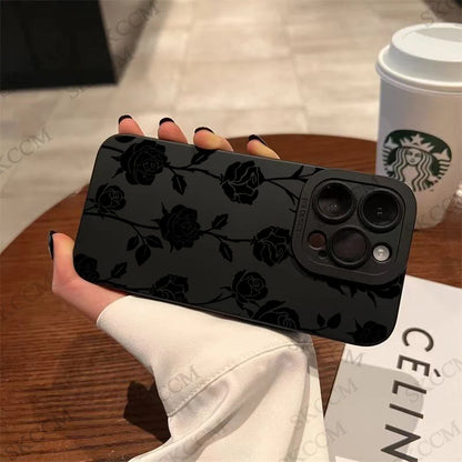 Luxury Matte Soft Silicone Flower Phone Case For iPhone