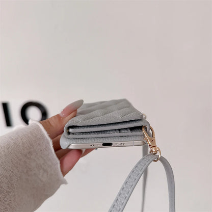 Crossbody Lanyard Card Slot Holder Case For iPhone