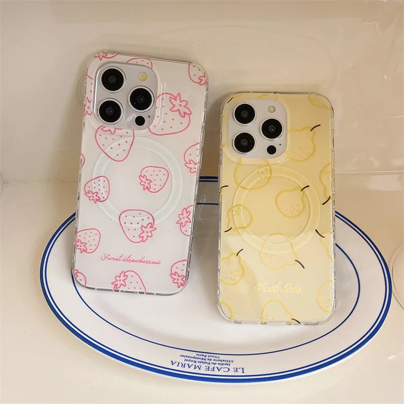 Lovely Strawberry Magnetic Phone Case