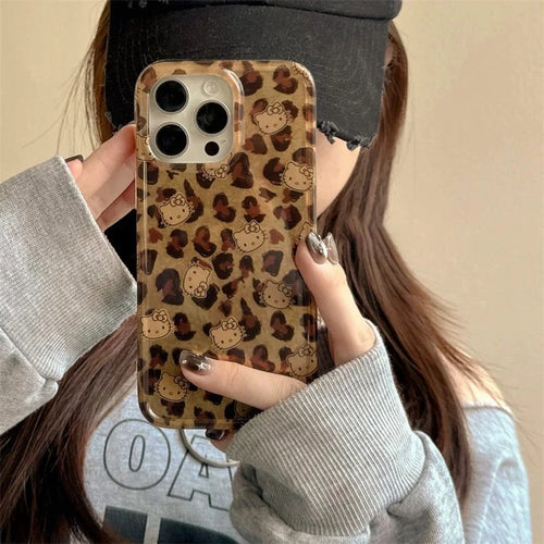 Y2k Sanrios Leopard Hellokitty Phone Case For iPhone