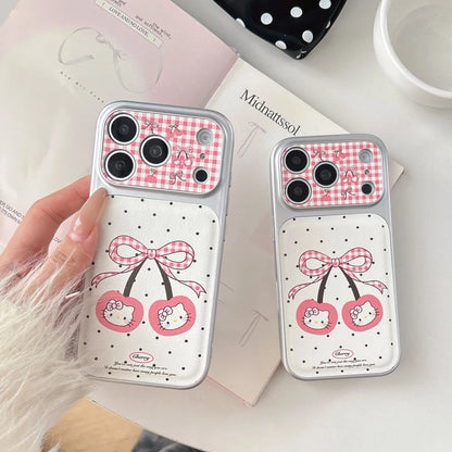 Cute KT Cherry Large Window Hot Sale Phone Case For iPhone