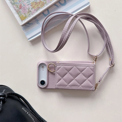 Crossbody Lanyard Card Slot Holder Case For iPhone