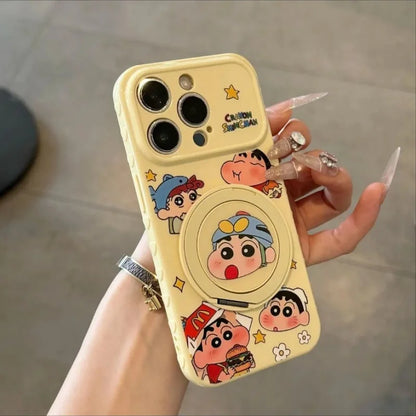 Crayon Shin-Chan Rotate Holder Phone Case For iPhone