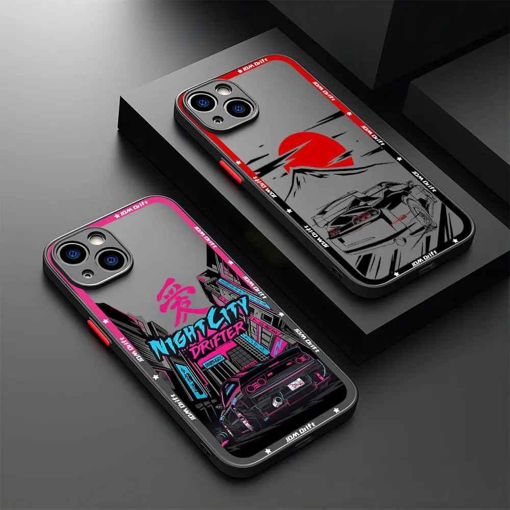 Sports Racing JDM Drift Car Phone Case For iPhone