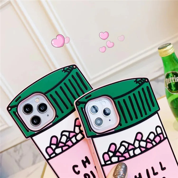 Creative 3D Cartoon Pills Bottle Soft Silicone Phone Case For iPhone