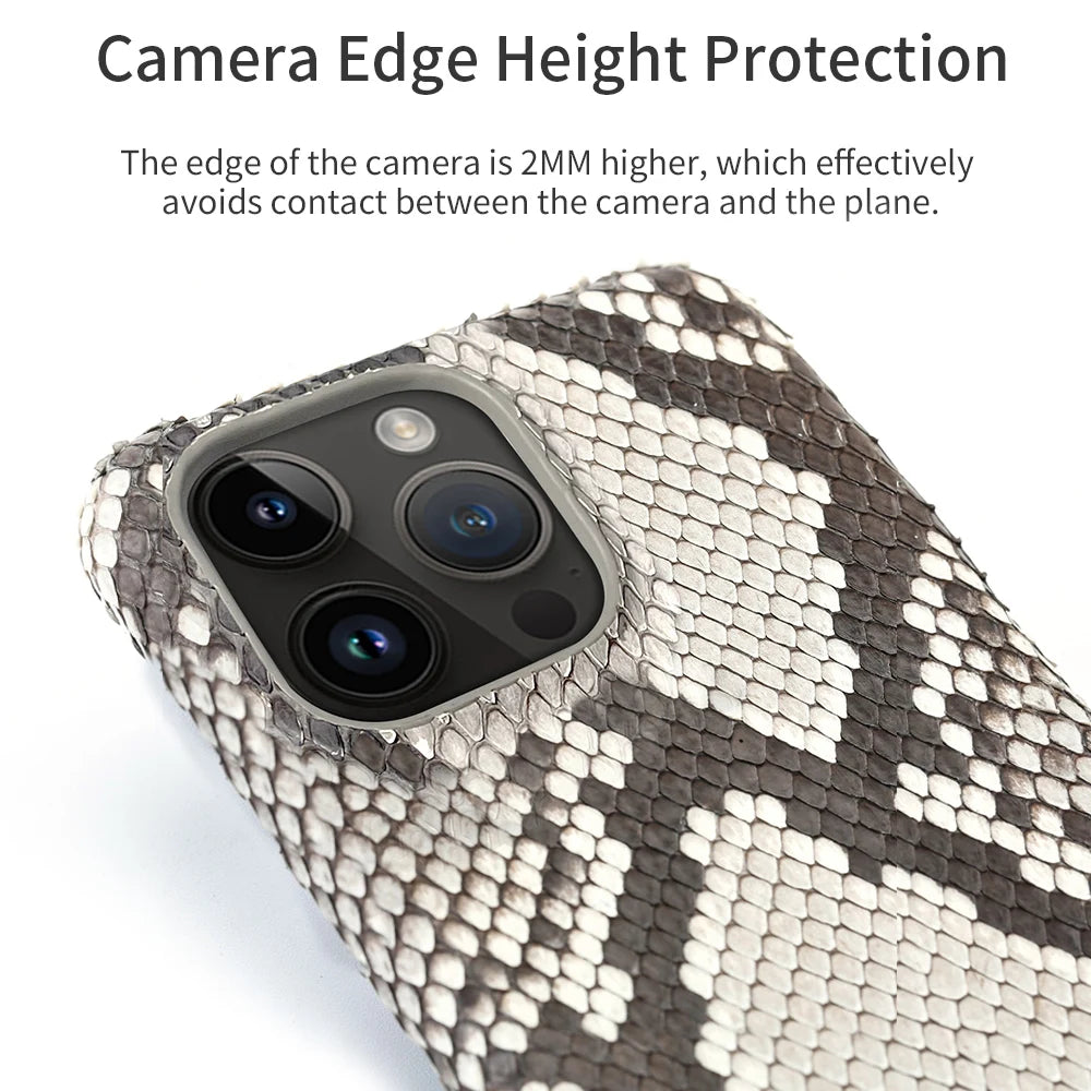 100% Genuine python Leather Phone Case For iPhone