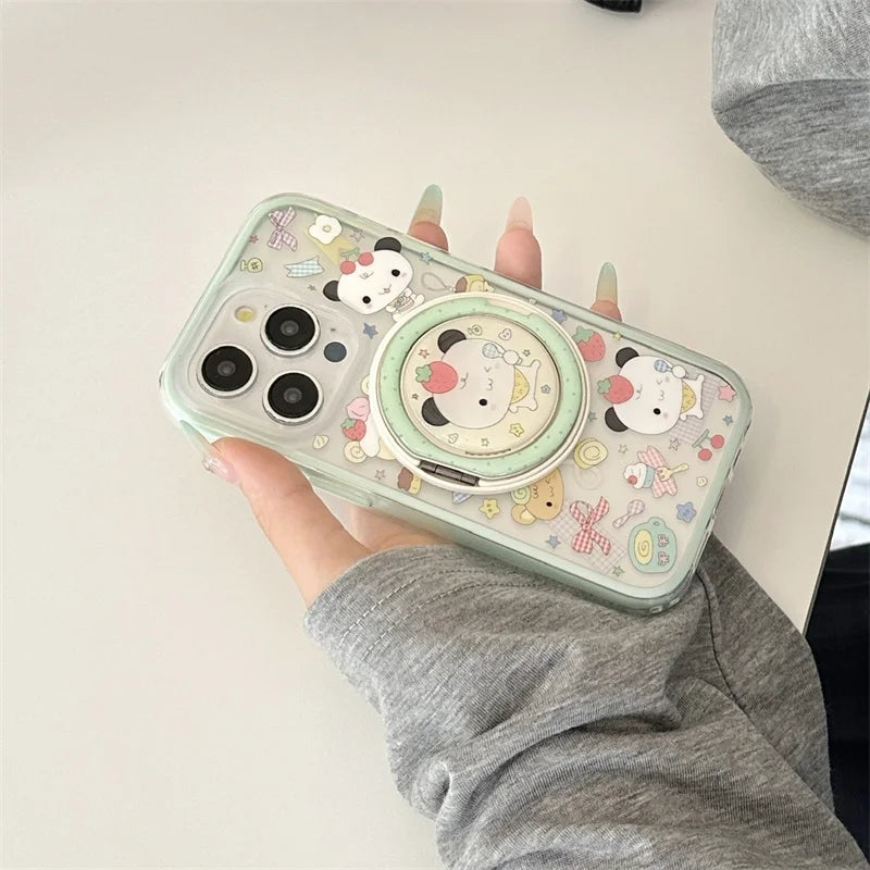 Kawaii Cartoon Panda Magnetic Phone Case
