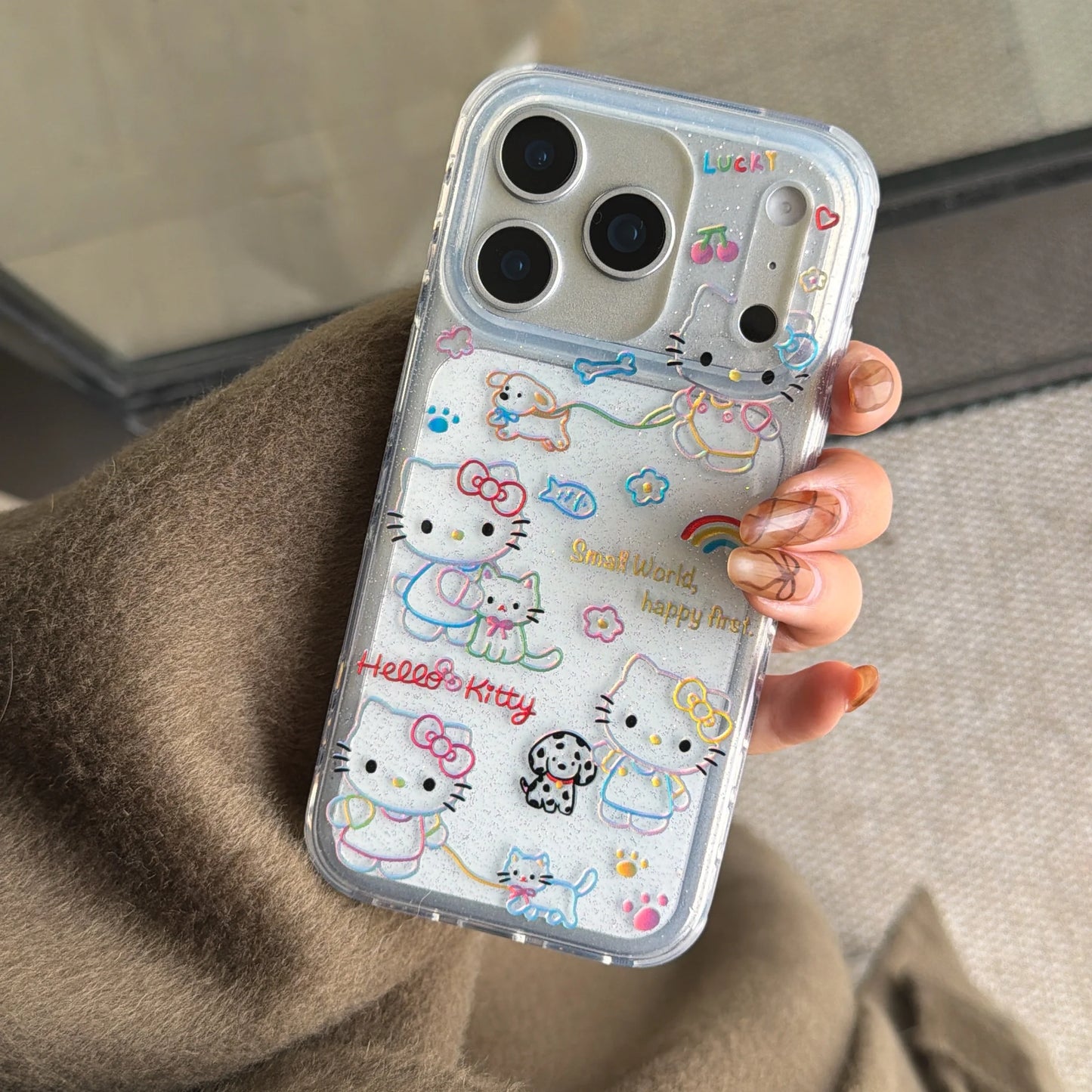 Korea Dopamine Gilded Lines Hello Kitty Case For iPhone