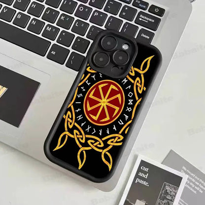 Slavic Viking symbol Kolovrat Silicone Phone Case For iPhone