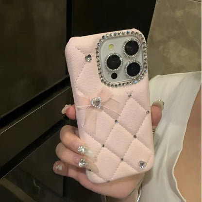 Luxurious Girly Heart Sparkling Diamond Mesh For iPhone