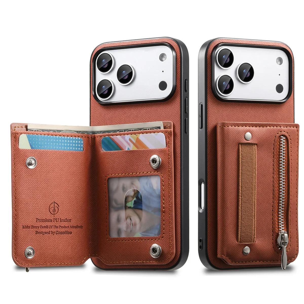 Wrist Strap Flip Rfid Wallet with Card Holder Phone Case  For iPhone