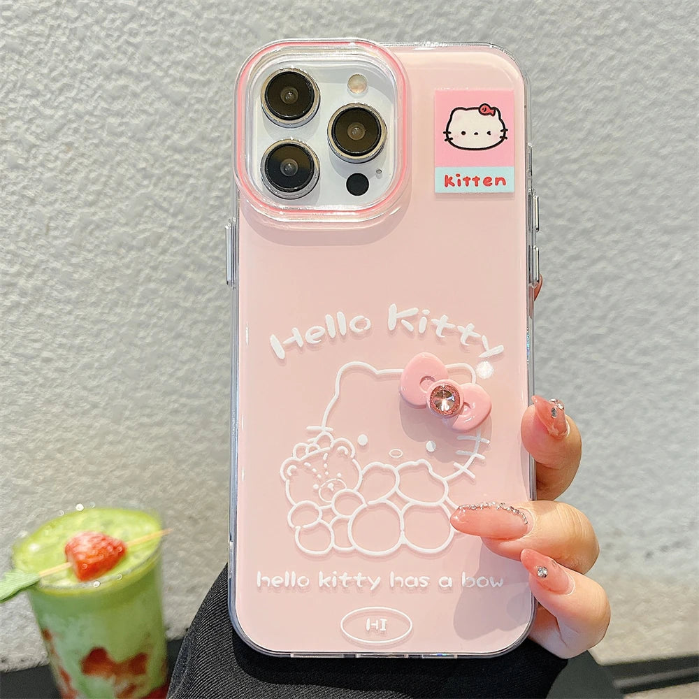 Pink Hello Kitty Cute Mini Bow Phone Case