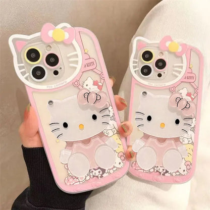 Hello Kitty Friends Makeup Mirror Phone Case For iPhone