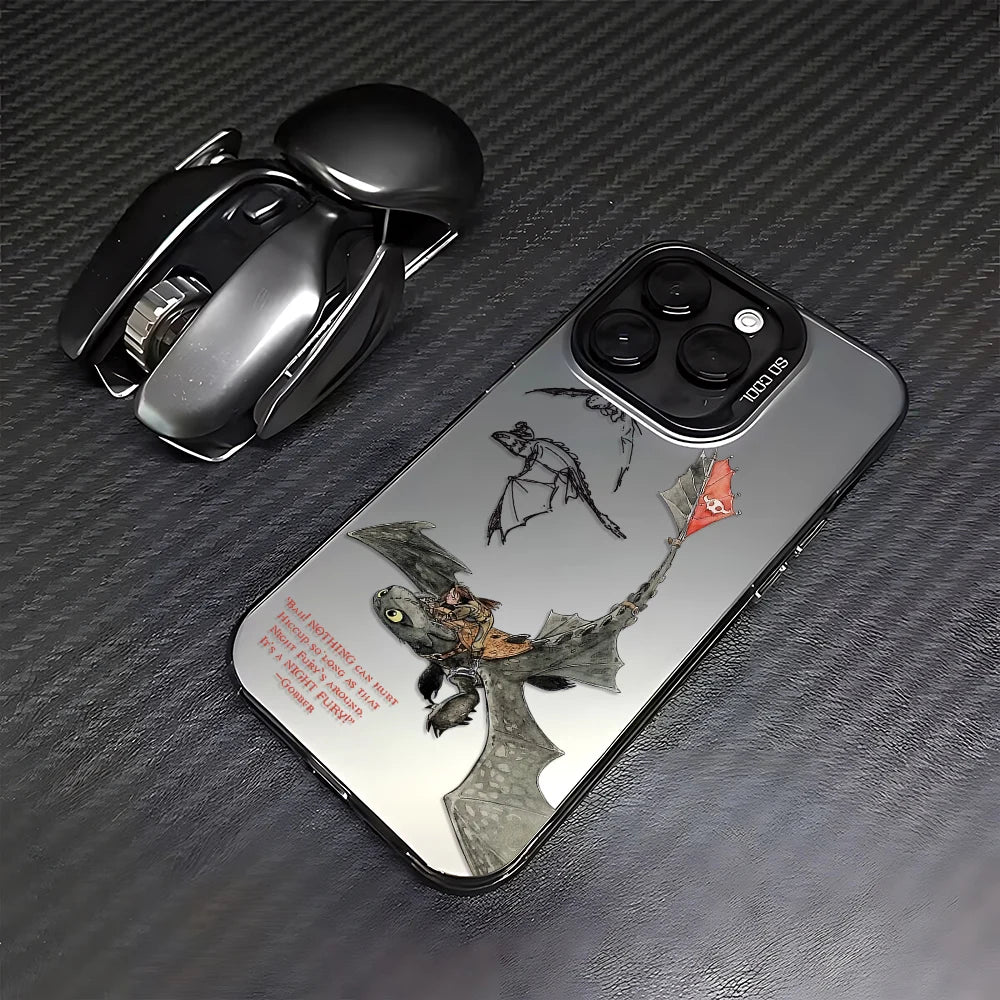Lovely Couple Toothless Fury Dragon Phone Case For iPhone