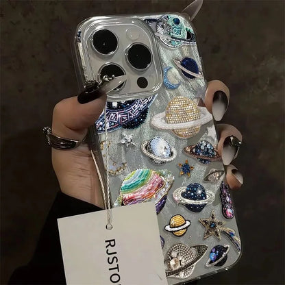 Luxury Planet Pluto Moon Stars Phone Case For iPhone