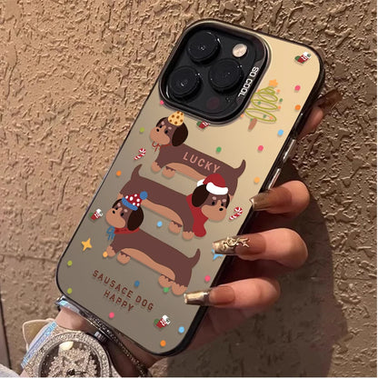 Cartoon Dachshund Dog Case For iPhone