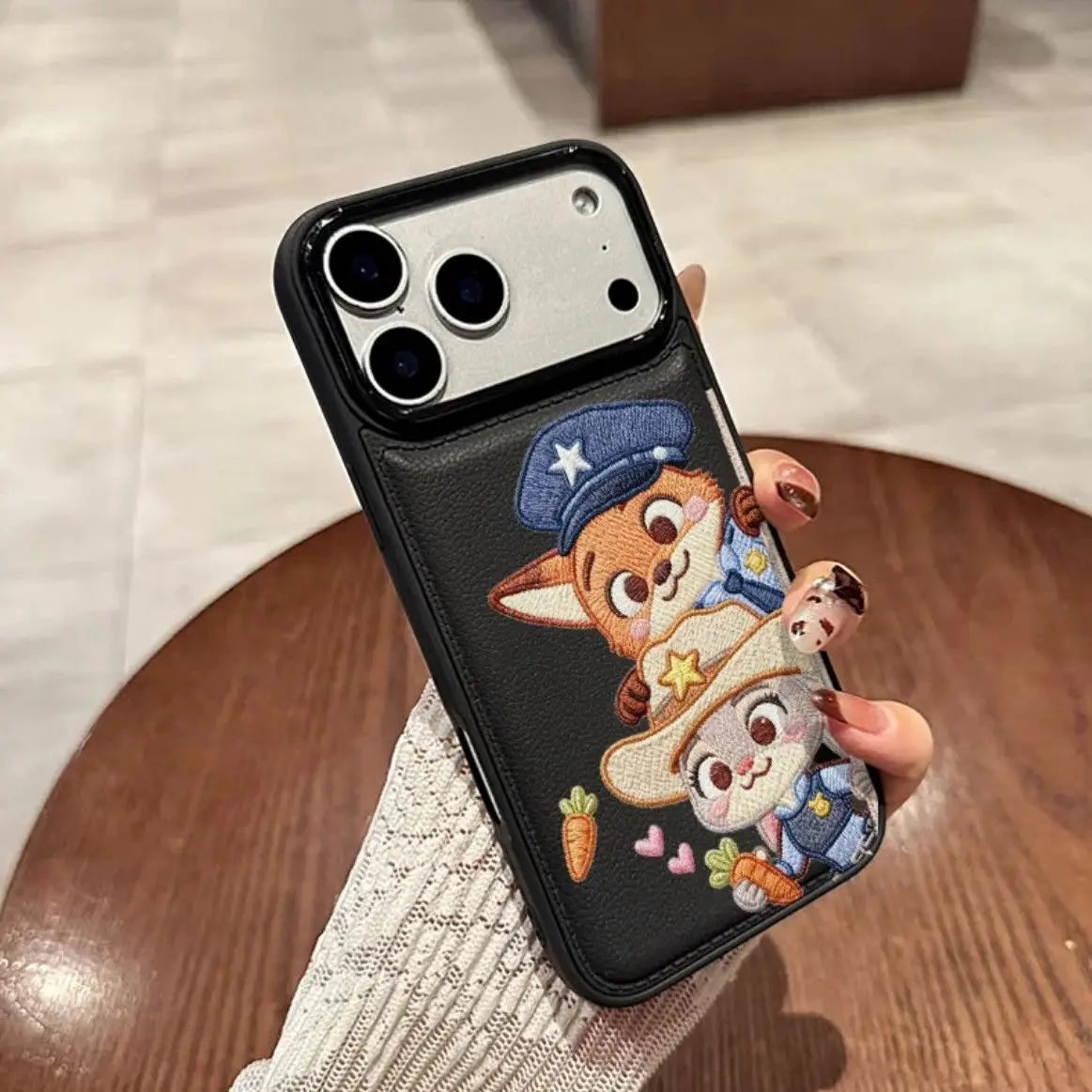 Anime Zootopia 2 Nick Judy Imitation Embroidery Skin Striae Suitable For iPhone
