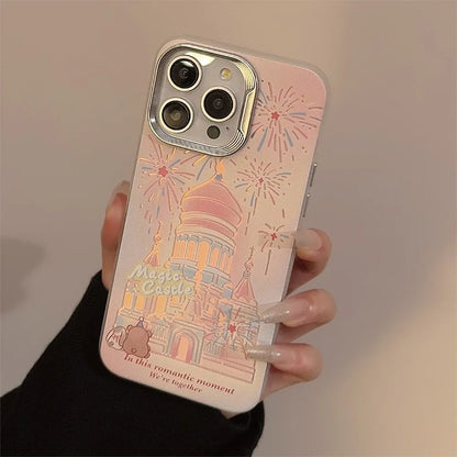 Korean Glitter Fireworks Castle Phone Case For iPhone