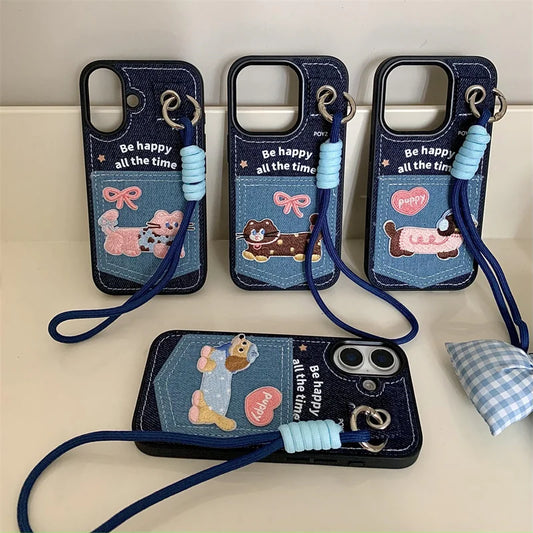 Korean Cute Cat Card Slot Phone Case