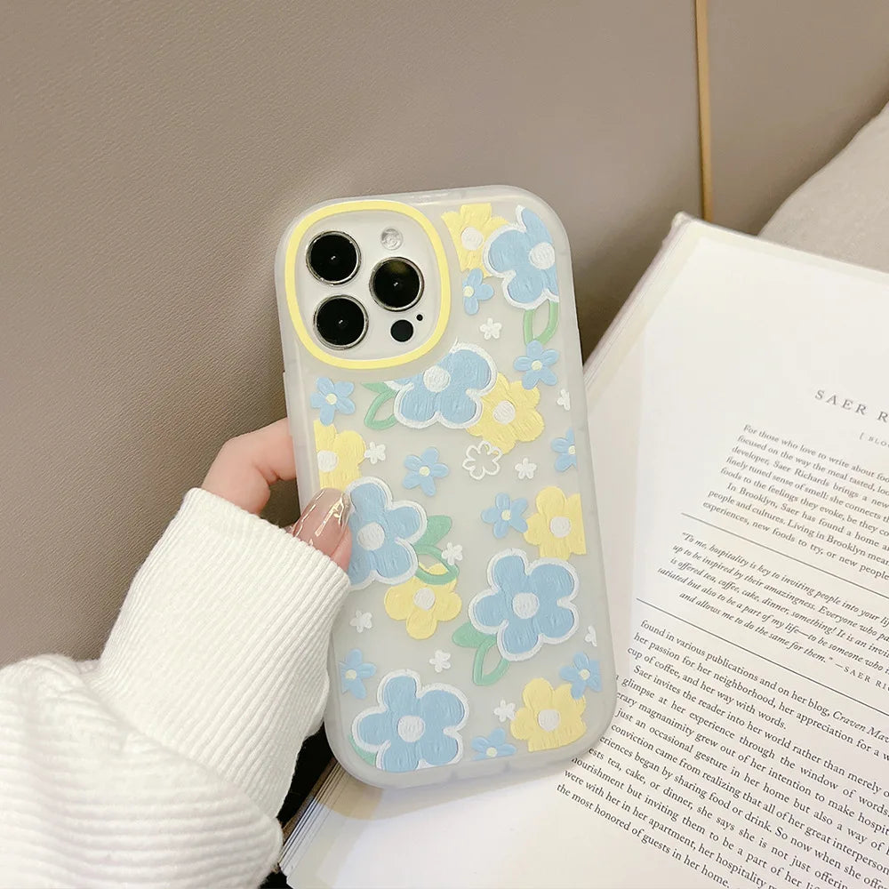 Fashion Oil Painting Flowers Phone Case For iPhone