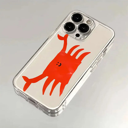 Cute Simple Graffiti Red Crab Phone Case
