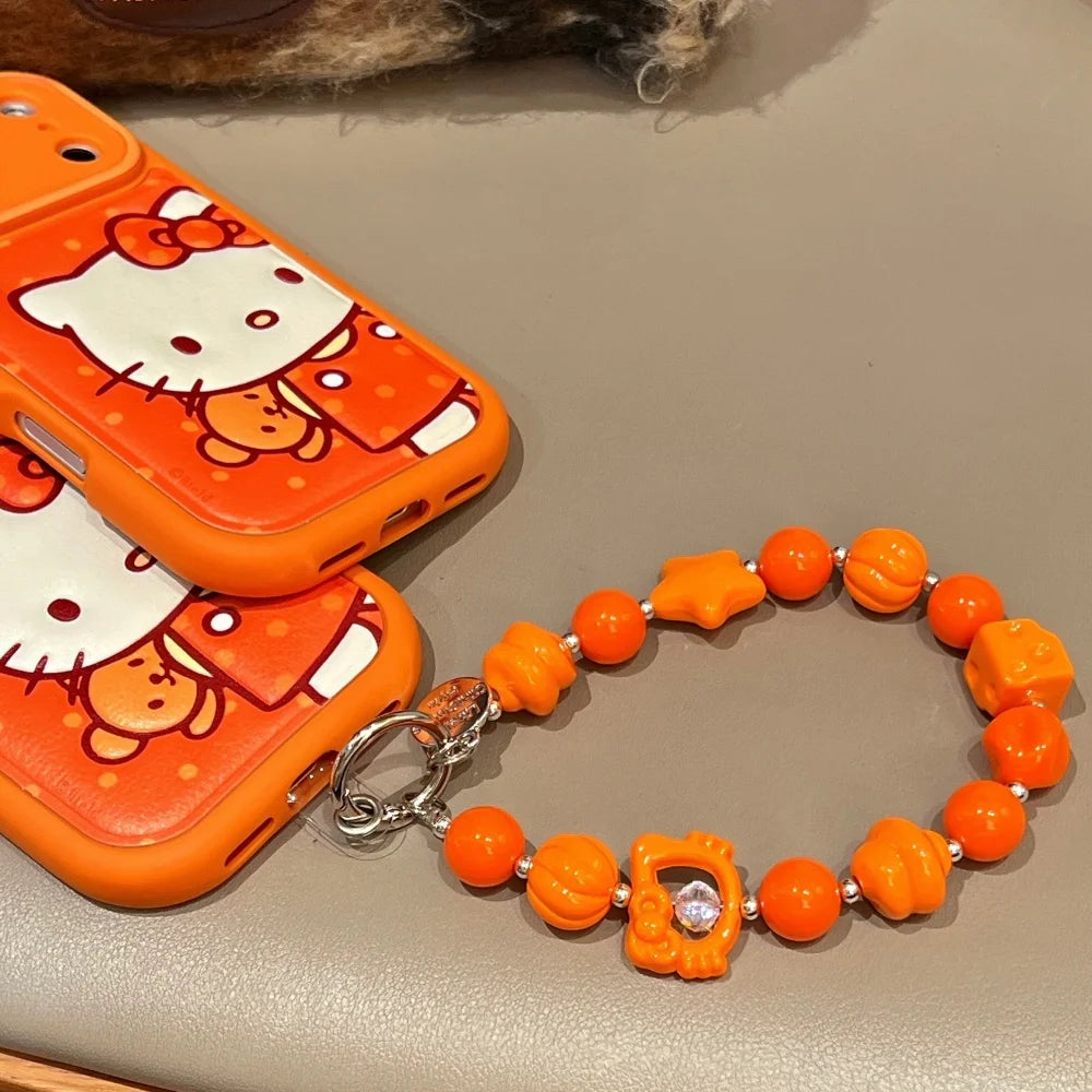Leather Striped Orange Teddy Bear Kitty Is Suitable For Apple Phone Case