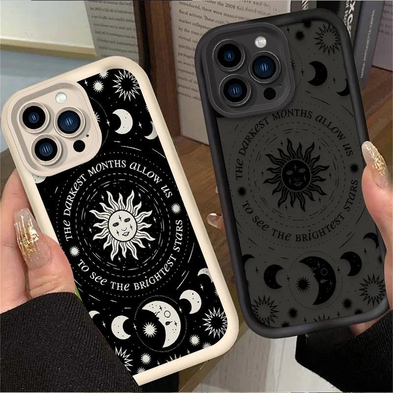 Retro Moon Sun God Phone Case For iPhone