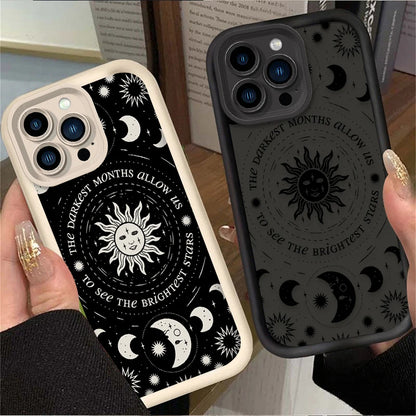 Retro Moon Sun God Phone Case For iPhone
