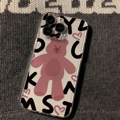 Lovely Pink Bear Phone Case