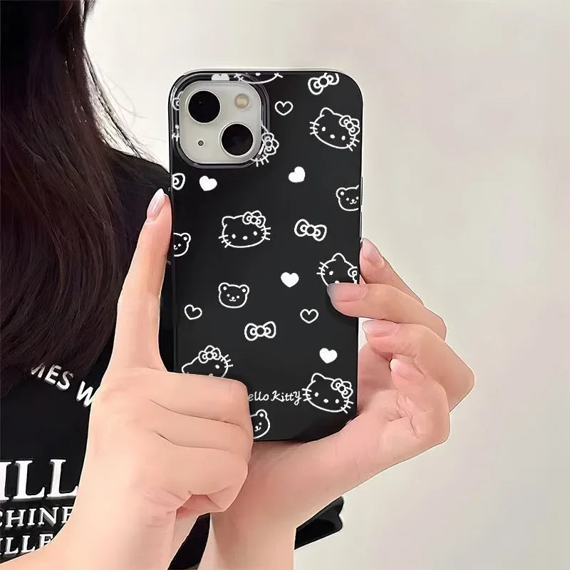 Hello Kitty Bow Cute Bear Phone Case For iPhone