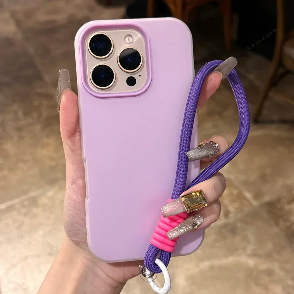 Luxury Lanyard Silicone Phone Case For iPhone