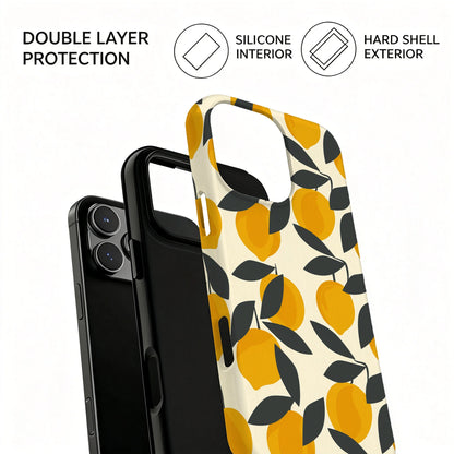 Lemon Branch Print Phone Case For iPhone