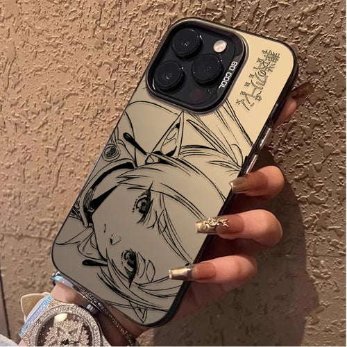 Anime Frieren Couple Hard Plating PC Case For iPhone