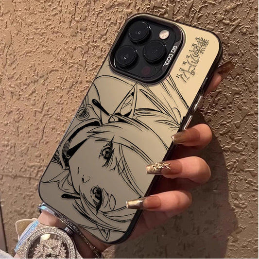 Anime Frieren Couple Hard Plating PC Case For iPhone