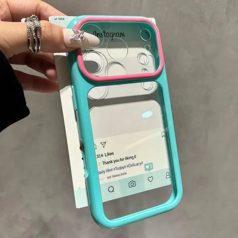 Transparent Double Color Contrast Case For iPhone